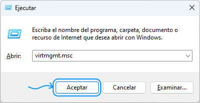 Ejecutar Hyper-V - comando virtmgmt.msc