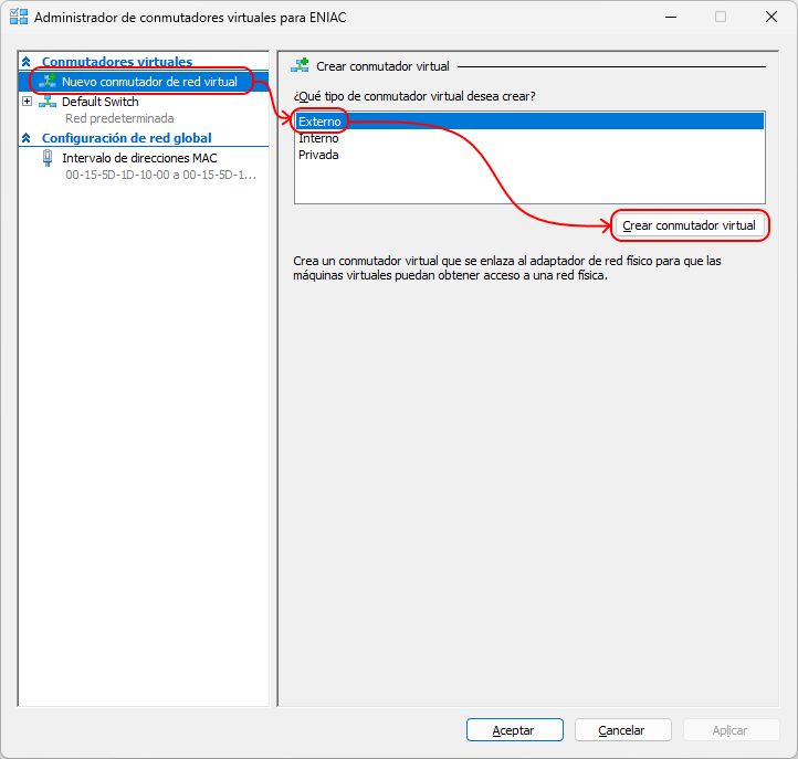 Problemas conectividad red local con Hyper-V 2