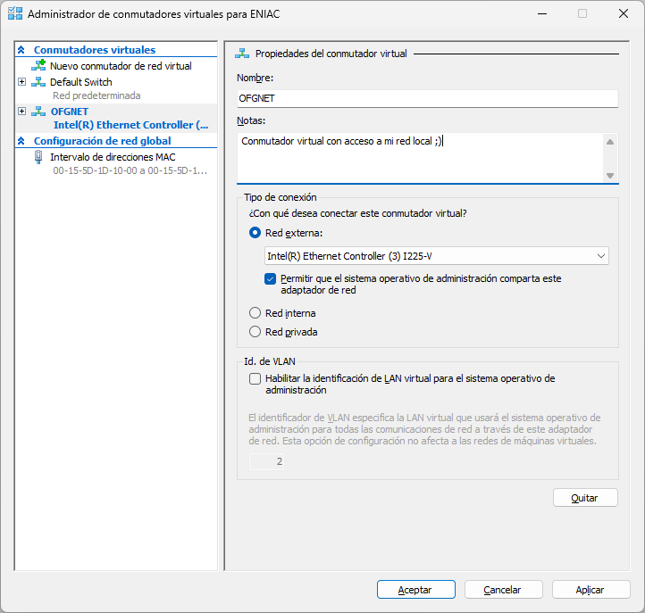 Problemas conectividad red local con Hyper-V 4