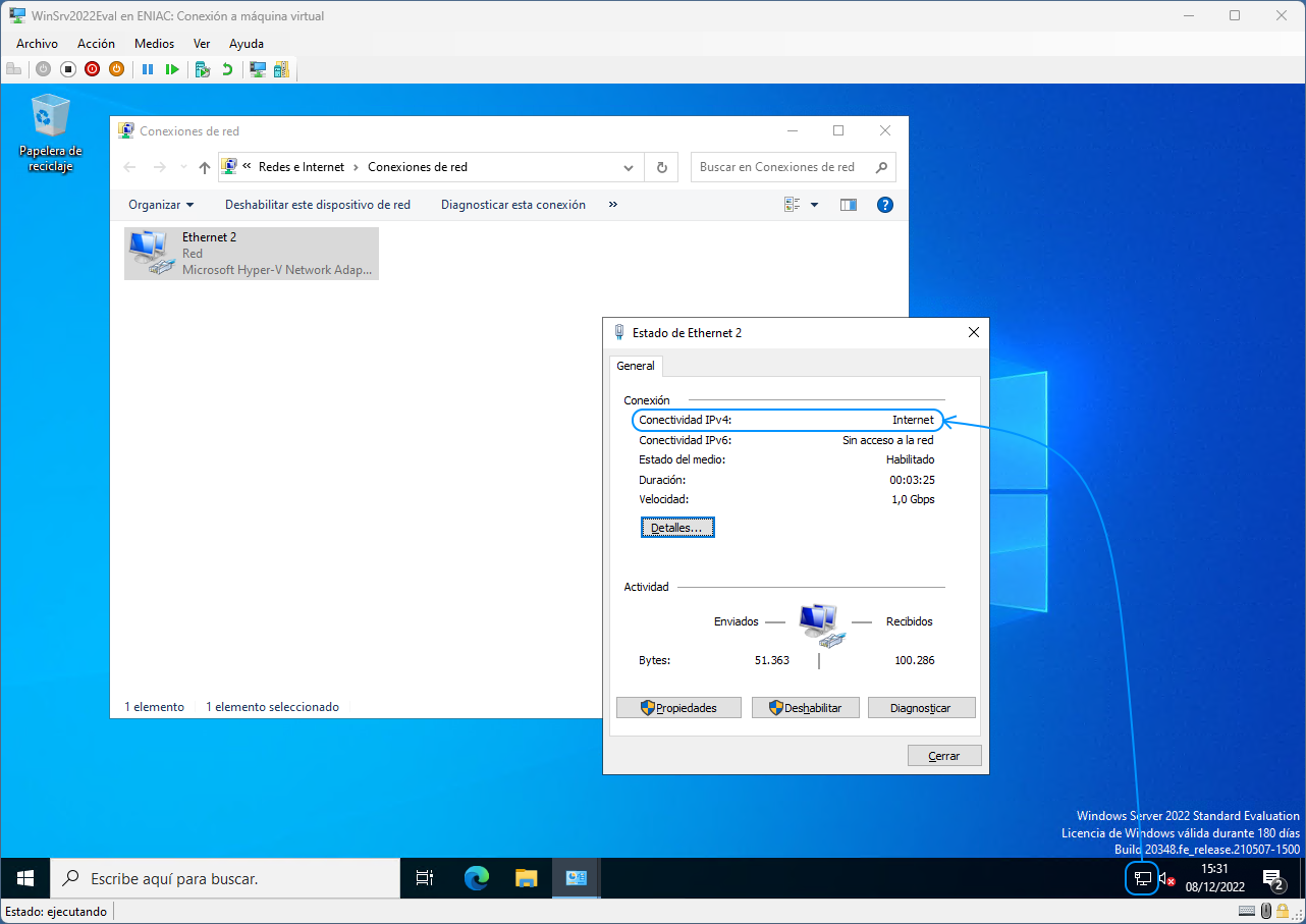 Problemas conectividad red local con Hyper-V 8
