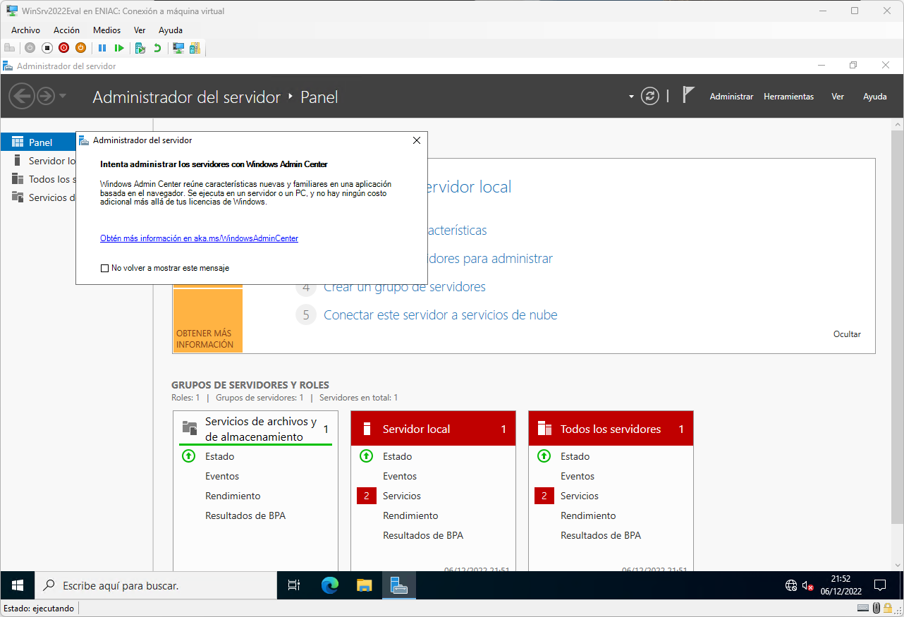 Máquina virtual Windows Server 2022 02