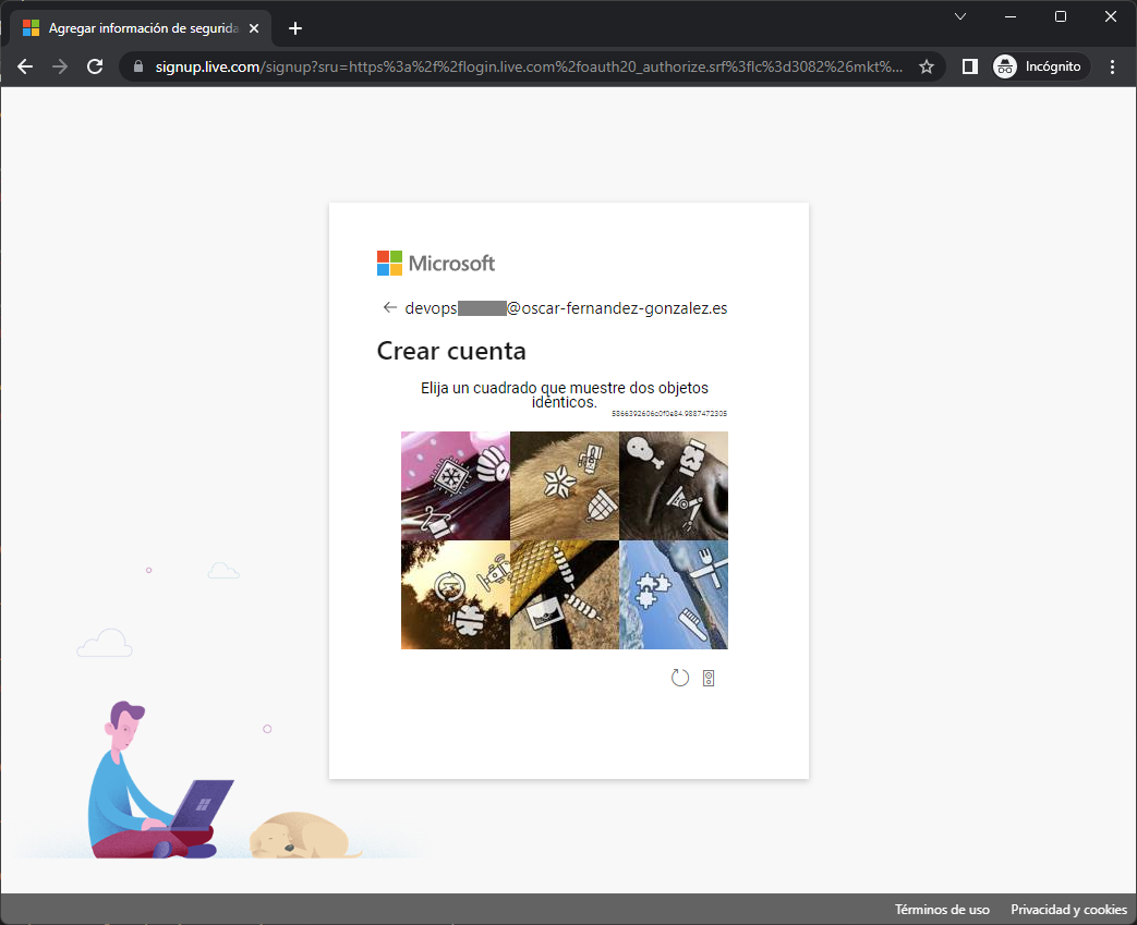 Azure DevOps plan básico gratis: crear cuenta comprobación que no soy robot 2