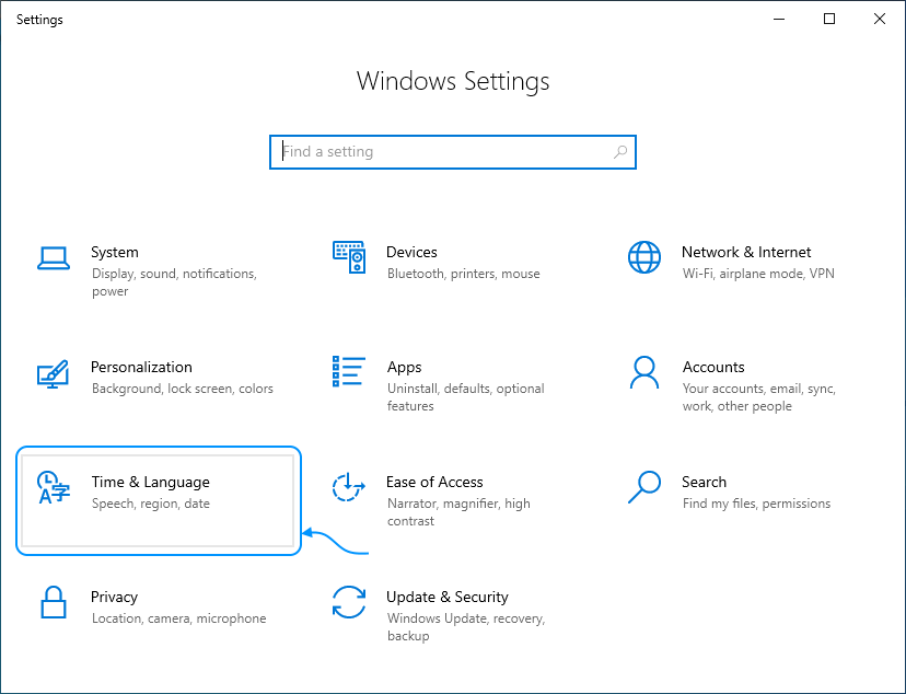 01 Time and language settings