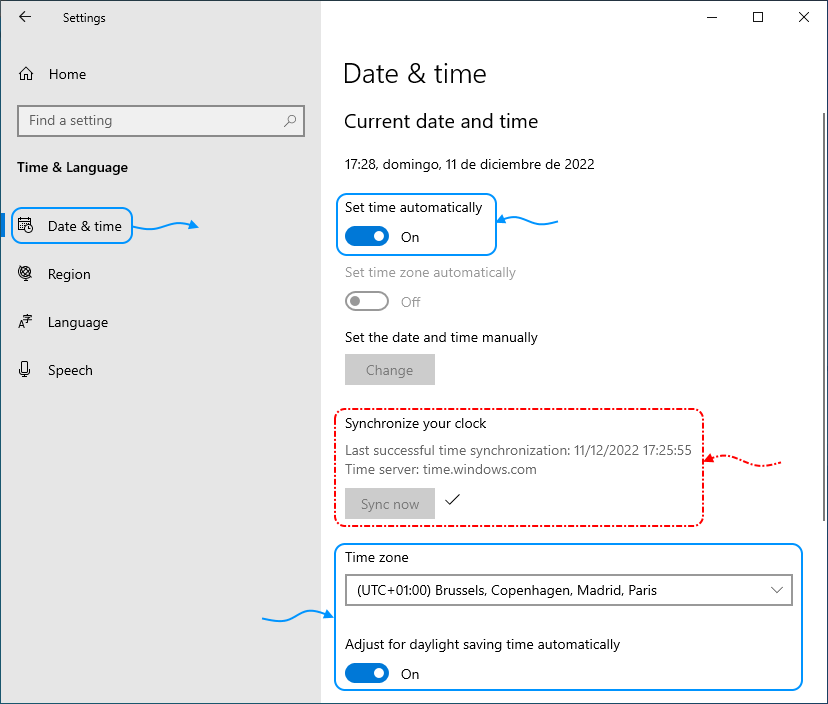02 Time and language settings