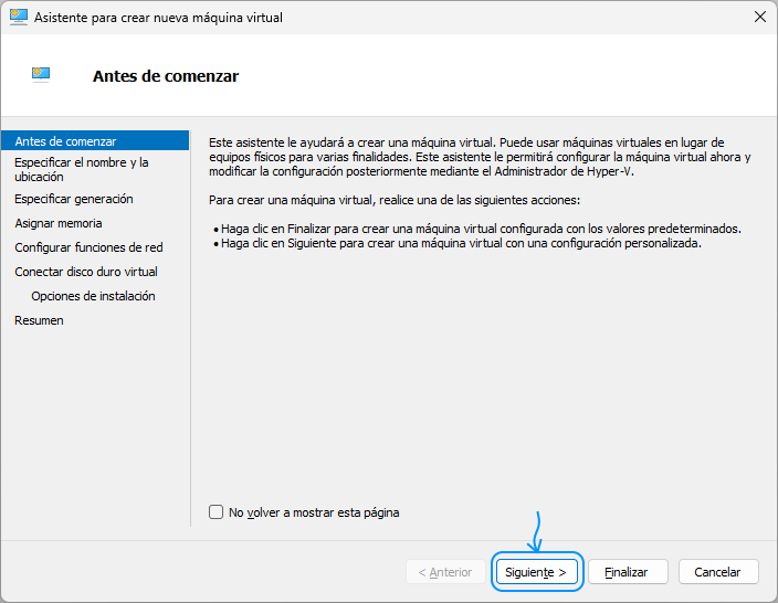 002 Hyper-V - Crear máquina virtual - Antes de comenzar