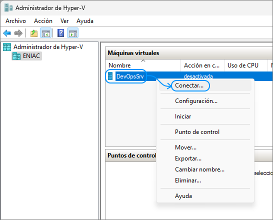 038 Instalación Windows Server 2022 Standard Evaluation - Hyper-V - Conectar