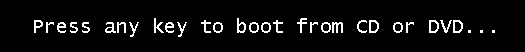 040 Instalación Windows Server 2022 Standard Evaluation - Press any key to boot from CD or DVD