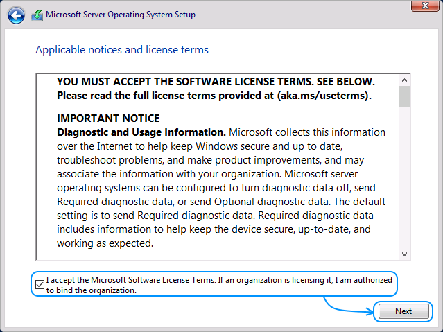 044 Instalación Windows Server 2022 Standard Evaluation - Applicable notices and license terms