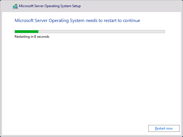 048 Instalación Windows Server 2022 Standard Evaluation - Restart now