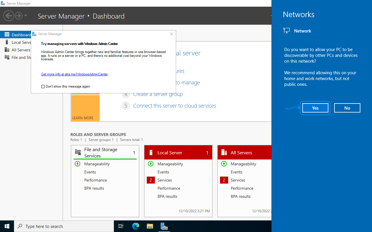 052 Configurar Windows Server 2022 Standard Evaluation - Networks