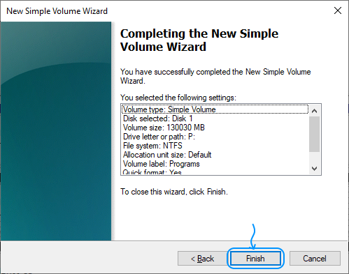 066 Configurar Windows Server 2022 Standard Evaluation - Disk Management - Disk 1 - New Simple Volume Wizard: Finish