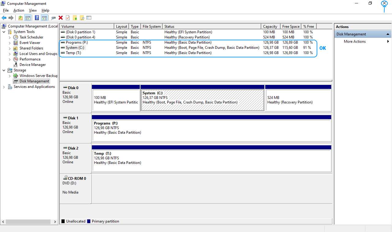 079 Configurar Windows Server 2022 Standard Evaluation - Close Disk Management