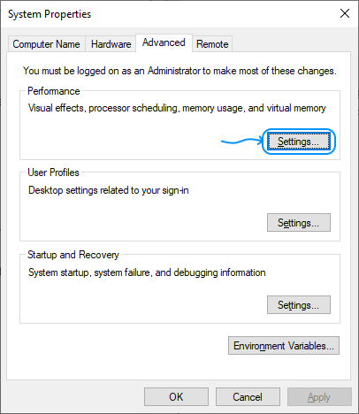 086 Configurar Windows Server 2022 Standard Edition - System Properties - Advanced - Performance Settings