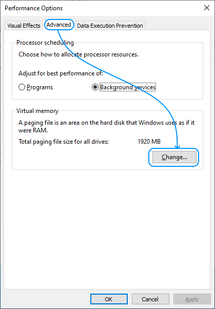 087 Configurar Windows Server 2022 Standard Edition - System Properties - Advanced - Performance Settings: Performance Options