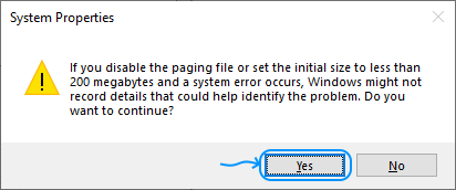 090 Configurar Windows Server 2022 Standard Edition - System Properties - Advanced - Performance Settings: Performance Options: Virtual Memory: Drive C no paging file (warning)