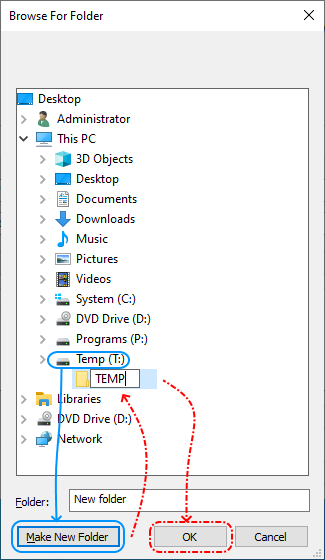 097 Configurar Windows Server 2022 Standard Edition - System Properties - Advanced - Environment Variables- System variables: Edit TEMP (Browse Directory - Make New Folder and OK)