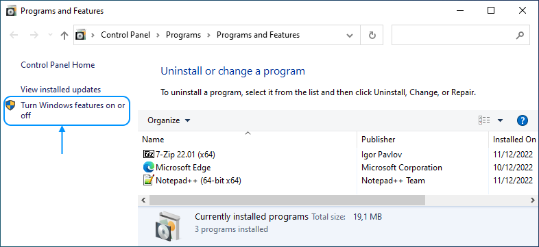02 Enable IIS: Programs and Features