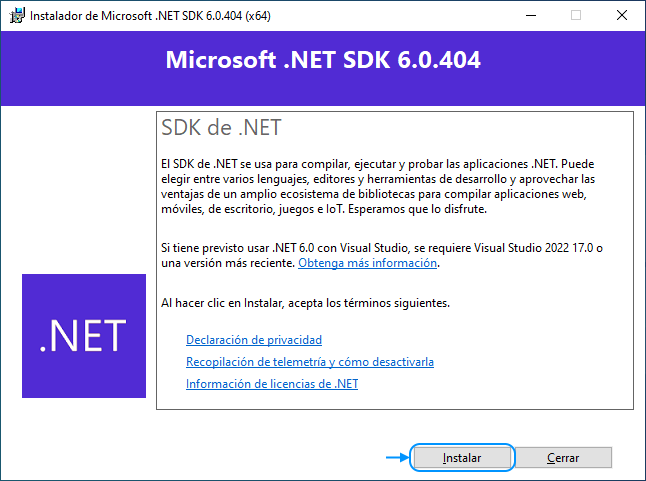 01 Install .NET 6.0 SDK