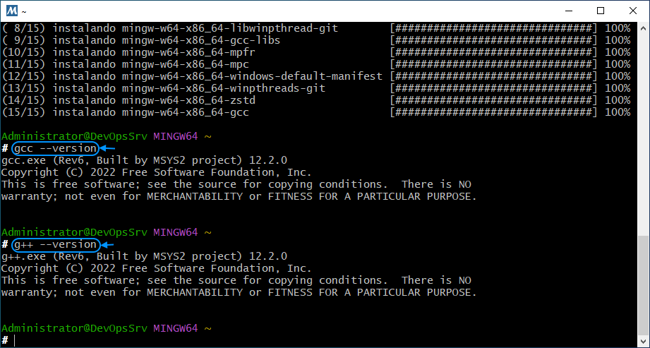 02 MSYS2 MinGW x64 Install GCC/G++ compilers
