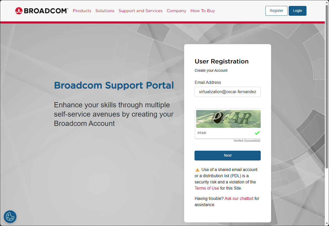 Broadcom registro 1