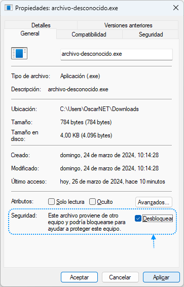 Desbloqueo archivo menu contextual 2